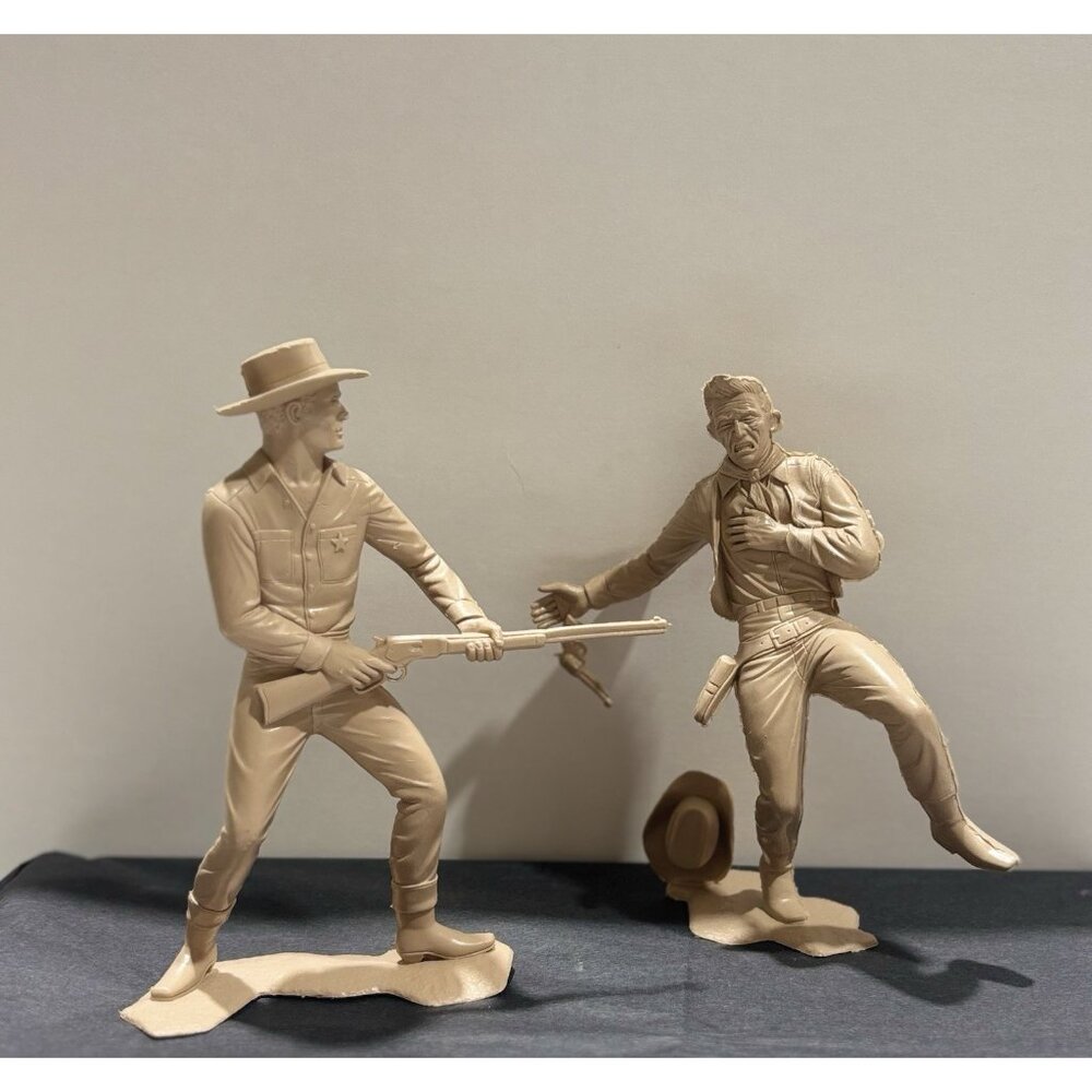 Marx Toys Western Cowboy Figure Set,1960s Era,Rare Hong Kong Stamped Lot,VINTAGE